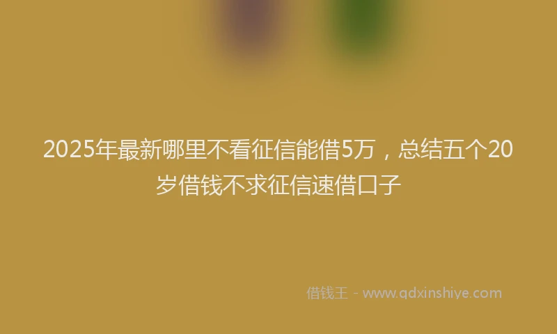 2025年最新哪里不看征信能借5万，总结五个20岁借钱不求征信速借口子