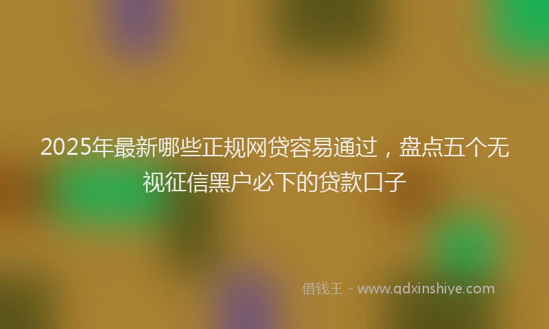 2025年最新哪些正规网贷容易通过，盘点五个无视征信黑户必下的贷款口子