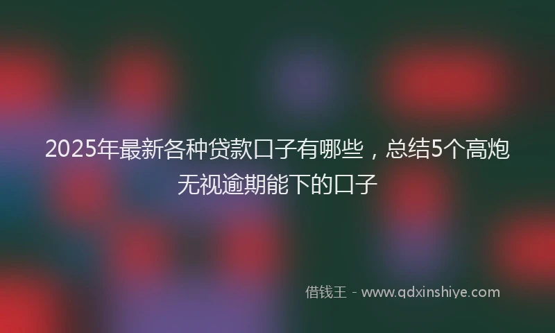 2025年最新各种贷款口子有哪些，总结5个高炮无视逾期能下的口子