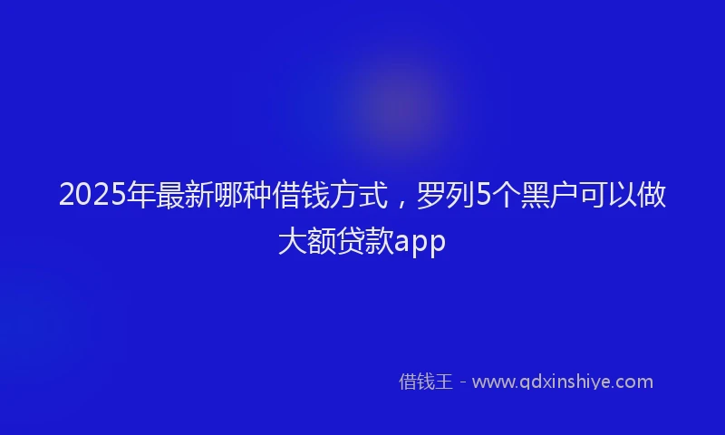 2025年最新哪种借钱方式，罗列5个黑户可以做大额贷款app