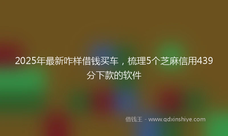 2025年最新咋样借钱买车，梳理5个芝麻信用439分下款的软件