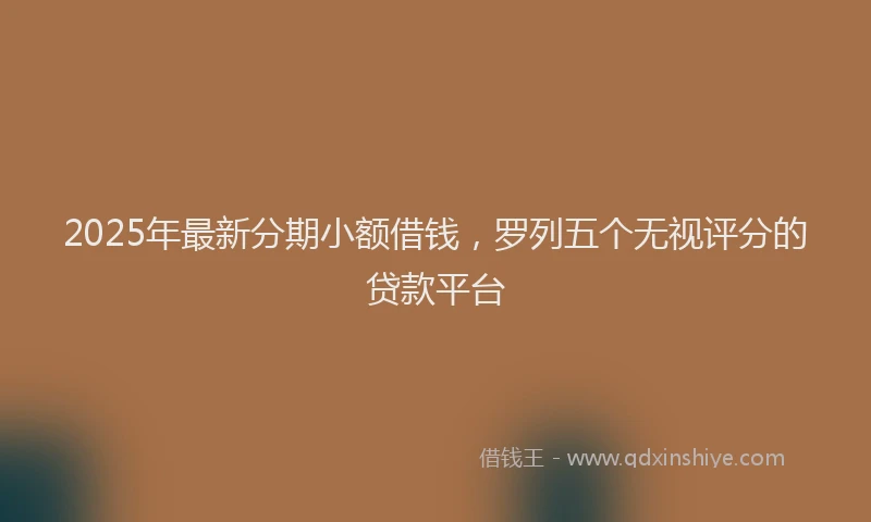 2025年最新分期小额借钱，罗列五个无视评分的贷款平台