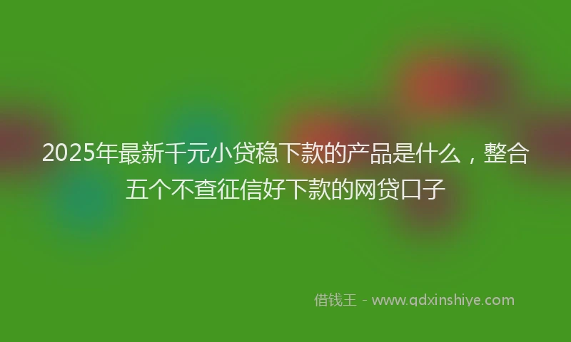 2025年最新千元小贷稳下款的产品是什么，整合五个不查征信好下款的网贷口子