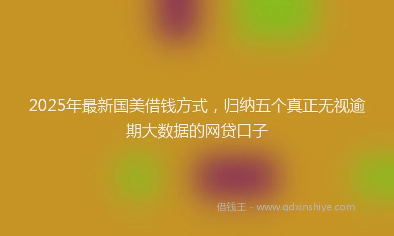 2025年最新国美借钱方式，归纳五个真正无视逾期大数据的网贷口子