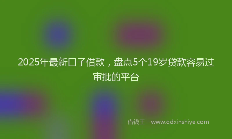 2025年最新口子借款，盘点5个19岁贷款容易过审批的平台