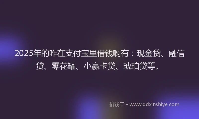 2025年的咋在支付宝里借钱啊有：现金贷、融信贷、零花罐、小赢卡贷、琥珀贷等。