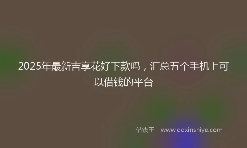 2025年最新吉享花好下款吗，汇总五个手机上可以借钱的平台