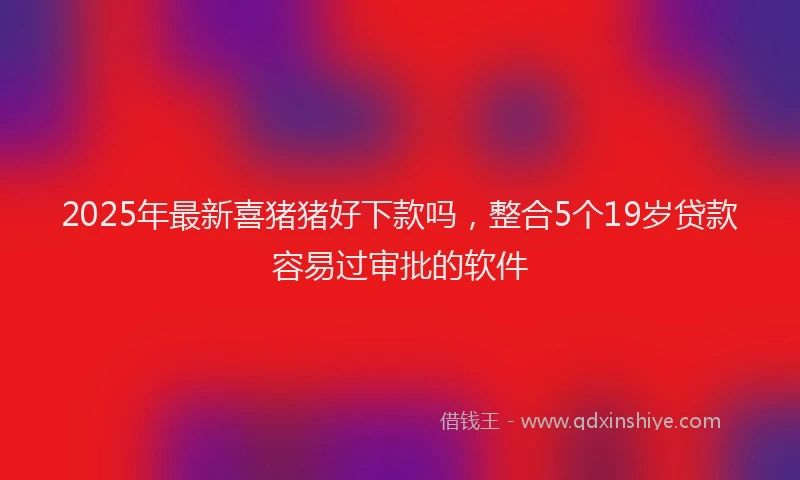 2025年最新喜猪猪好下款吗，整合5个19岁贷款容易过审批的软件