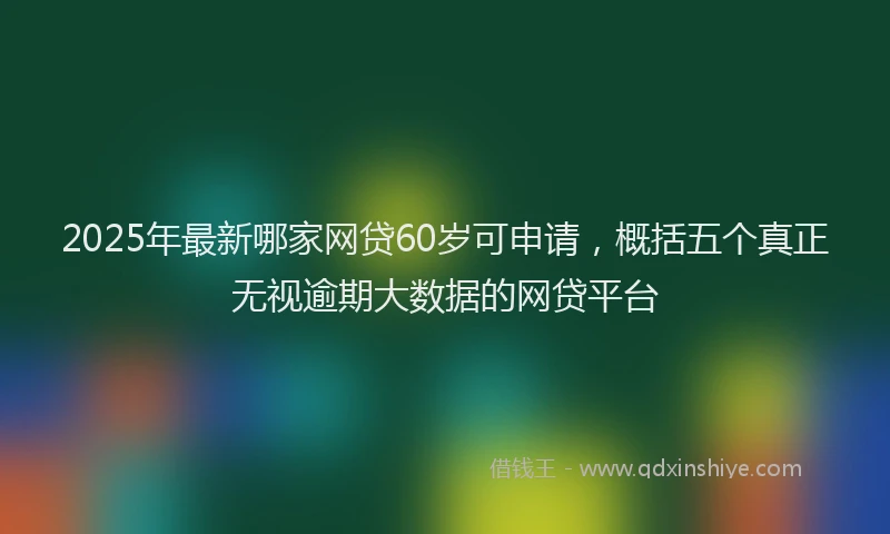 2025年最新哪家网贷60岁可申请，概括五个真正无视逾期大数据的网贷平台