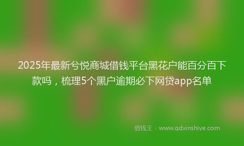2025年最新兮悦商城借钱平台黑花户能百分百下款吗，梳理5个黑户逾期必下网贷app名单