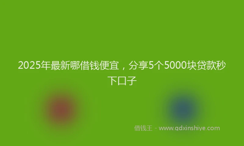 2025年最新哪借钱便宜，分享5个5000块贷款秒下口子