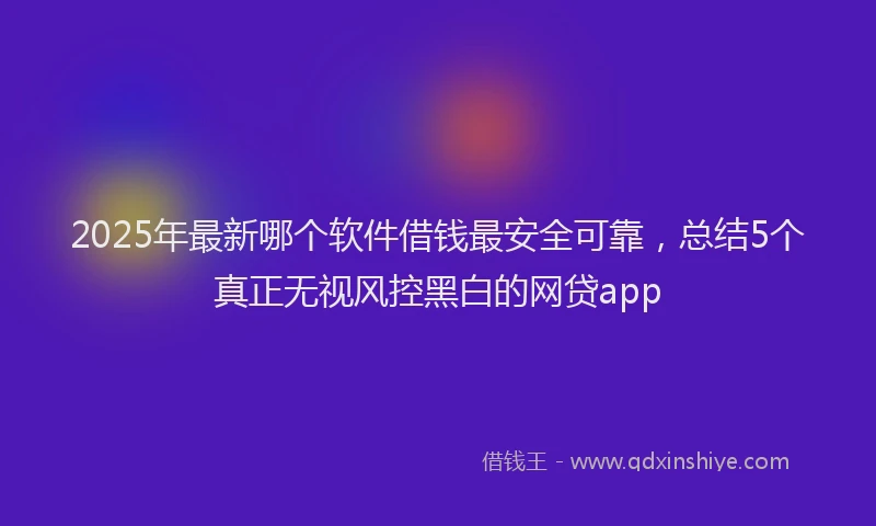 2025年最新哪个软件借钱最安全可靠，总结5个真正无视风控黑白的网贷app