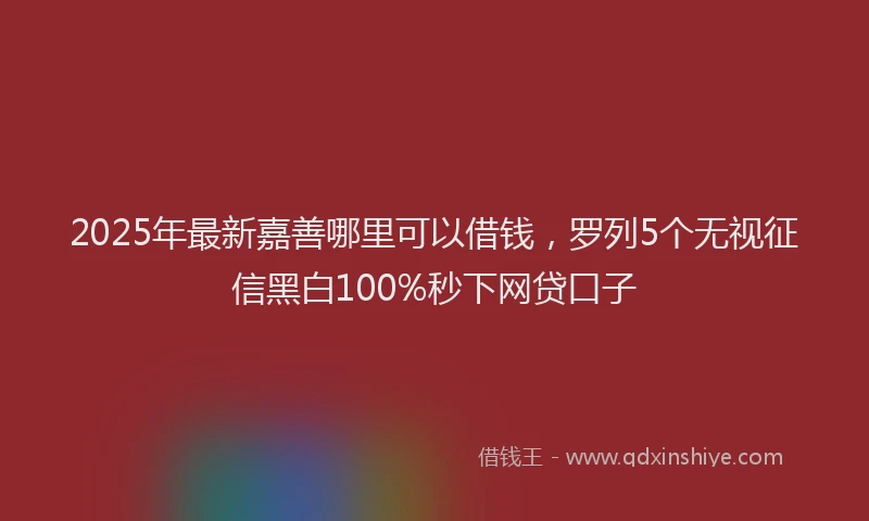 2025年最新嘉善哪里可以借钱，罗列5个无视征信黑白100%秒下网贷口子