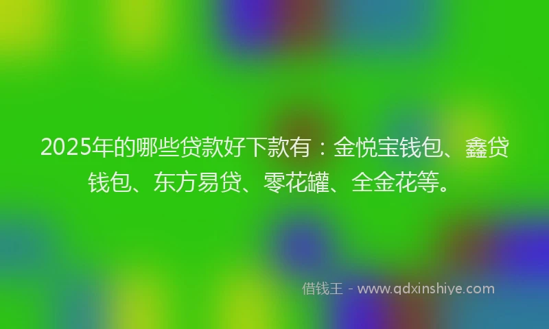 2025年的哪些贷款好下款有：金悦宝钱包、鑫贷钱包、东方易贷、零花罐、全金花等。