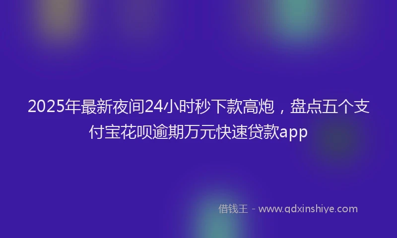 2025年最新夜间24小时秒下款高炮，盘点五个支付宝花呗逾期万元快速贷款app