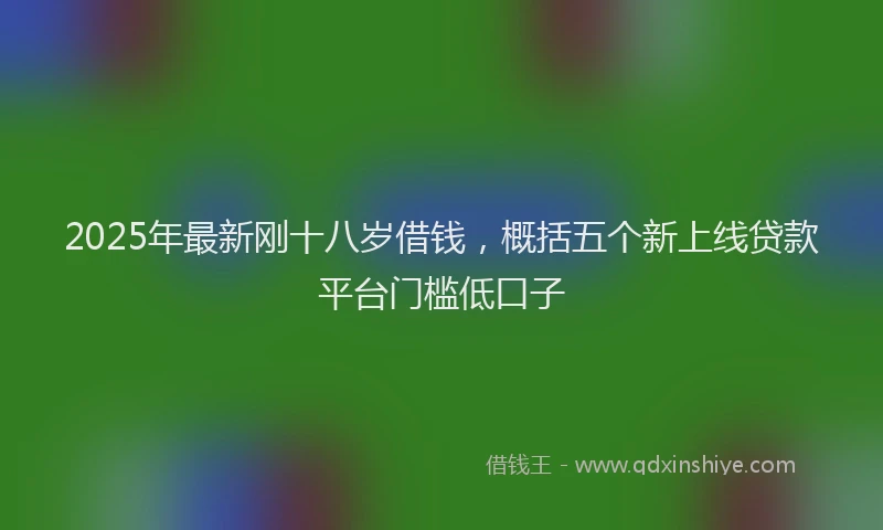 2025年最新刚十八岁借钱，概括五个新上线贷款平台门槛低口子