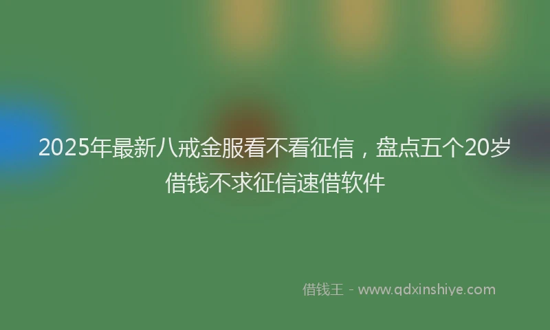 2025年最新八戒金服看不看征信，盘点五个20岁借钱不求征信速借软件