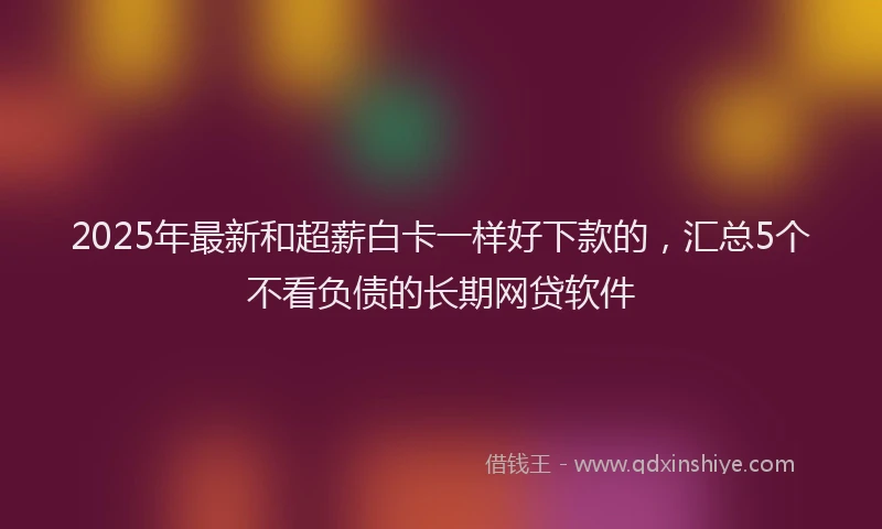 2025年最新和超薪白卡一样好下款的，汇总5个不看负债的长期网贷软件