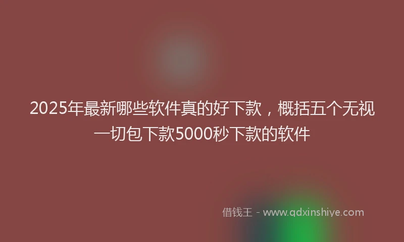 2025年最新哪些软件真的好下款，概括五个无视一切包下款5000秒下款的软件