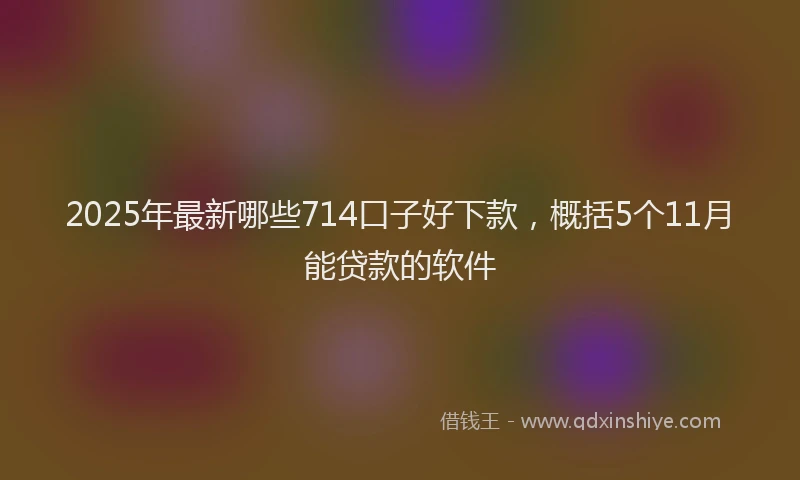 2025年最新哪些714口子好下款，概括5个11月能贷款的软件