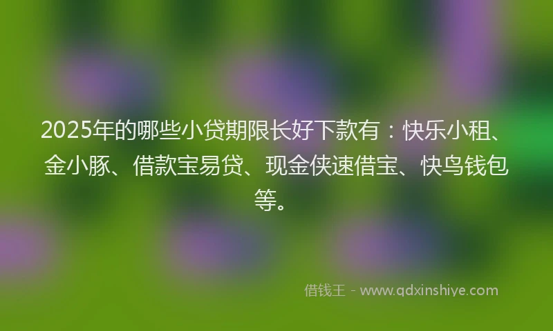 2025年的哪些小贷期限长好下款有：快乐小租、金小豚、借款宝易贷、现金侠速借宝、快鸟钱包等。