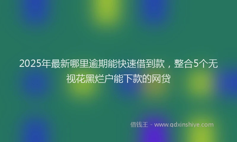2025年最新哪里逾期能快速借到款，整合5个无视花黑烂户能下款的网贷