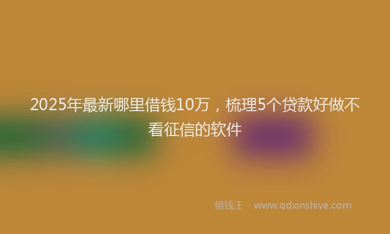 2025年最新哪里借钱10万，梳理5个贷款好做不看征信的软件