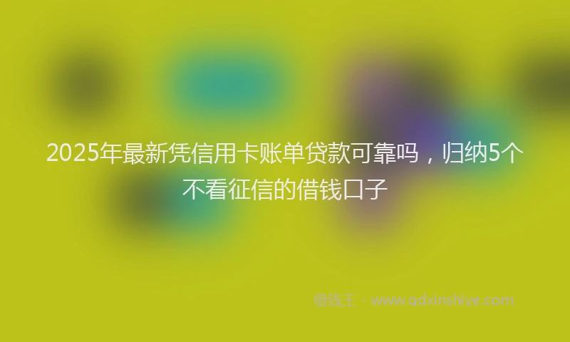 2025年最新凭信用卡账单贷款可靠吗，归纳5个不看征信的借钱口子