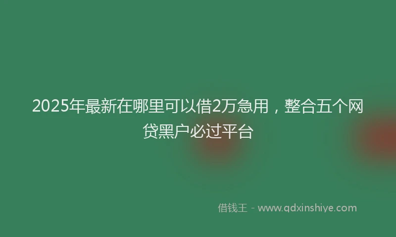 2025年最新在哪里可以借2万急用，整合五个网贷黑户必过平台