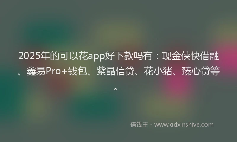 2025年的可以花app好下款吗有：现金侠快借融、鑫易Pro+钱包、紫晶信贷、花小猪、臻心贷等。