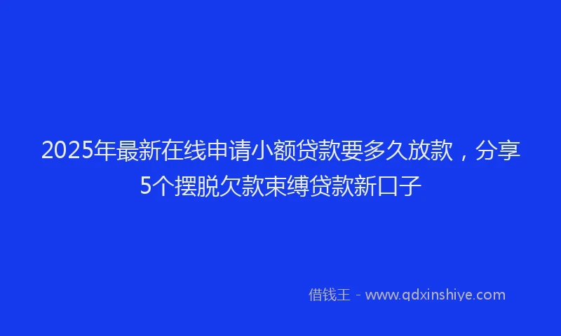2025年最新在线申请小额贷款要多久放款，分享5个摆脱欠款束缚贷款新口子