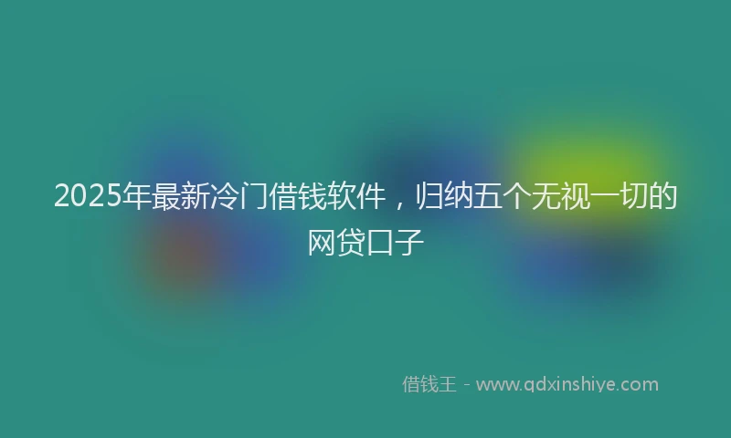 2025年最新冷门借钱软件，归纳五个无视一切的网贷口子