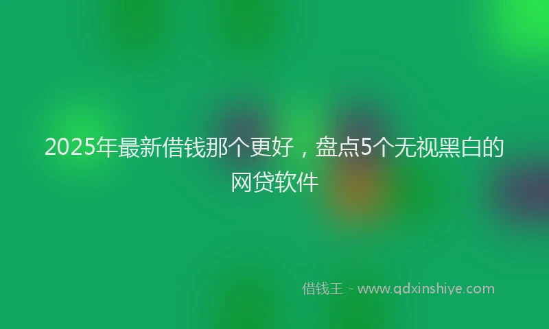 2025年最新借钱那个更好，盘点5个无视黑白的网贷软件
