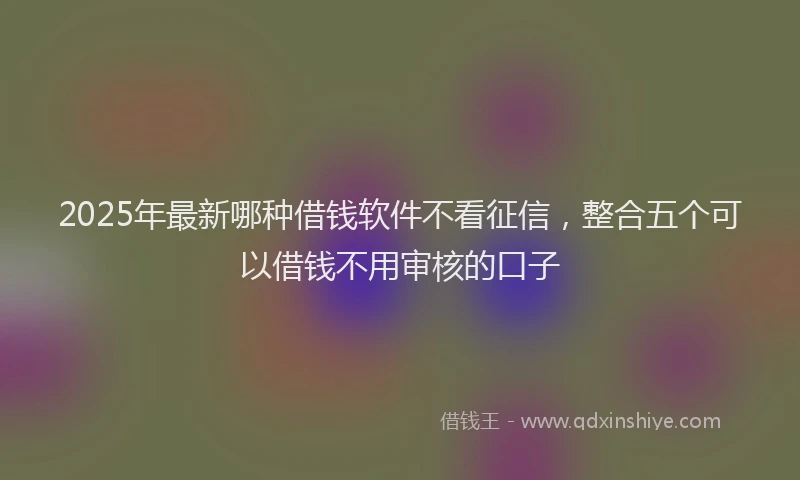 2025年最新哪种借钱软件不看征信，整合五个可以借钱不用审核的口子