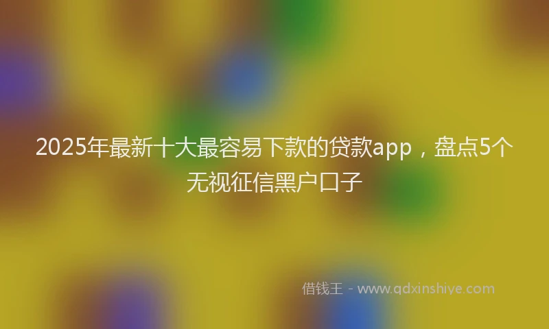 2025年最新十大最容易下款的贷款app，盘点5个无视征信黑户口子
