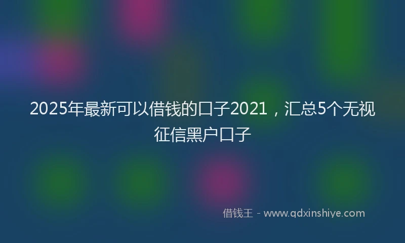 2025年最新可以借钱的口子2021，汇总5个无视征信黑户口子