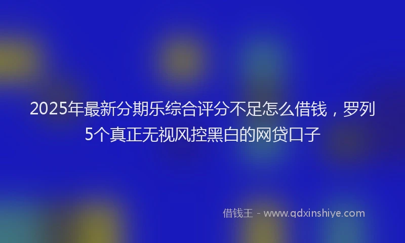 2025年最新分期乐综合评分不足怎么借钱，罗列5个真正无视风控黑白的网贷口子