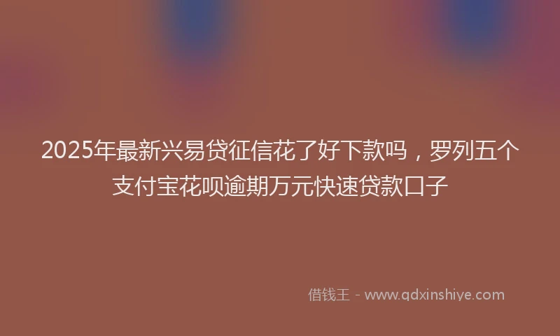 2025年最新兴易贷征信花了好下款吗，罗列五个支付宝花呗逾期万元快速贷款口子