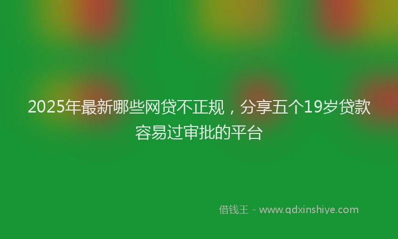 2025年最新哪些网贷不正规，分享五个19岁贷款容易过审批的平台