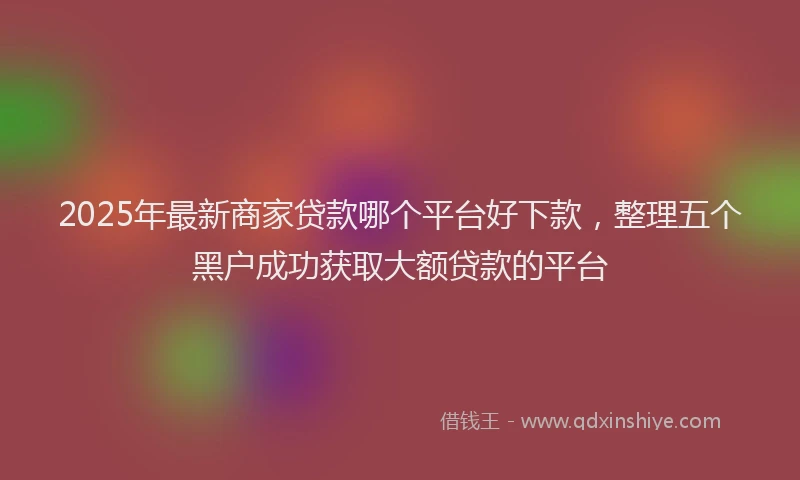 2025年最新商家贷款哪个平台好下款，整理五个黑户成功获取大额贷款的平台