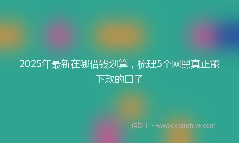 2025年最新在哪借钱划算，梳理5个网黑真正能下款的口子