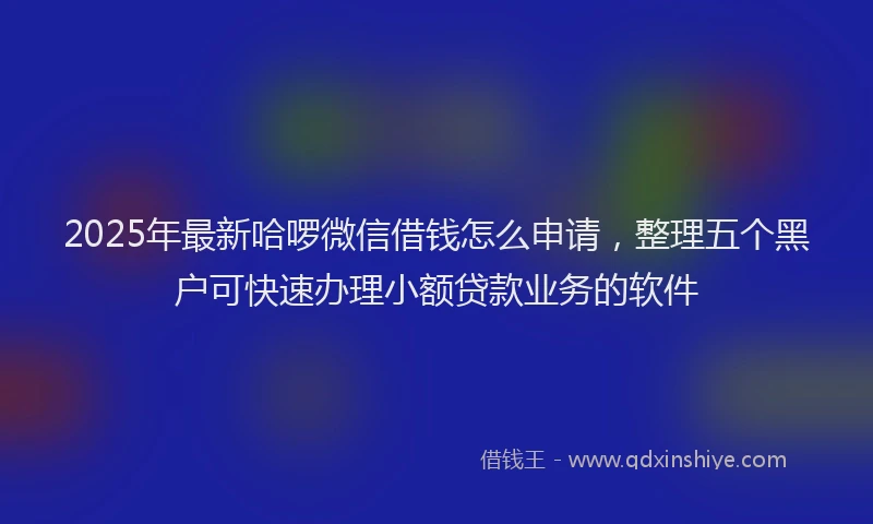 2025年最新哈啰微信借钱怎么申请，整理五个黑户可快速办理小额贷款业务的软件