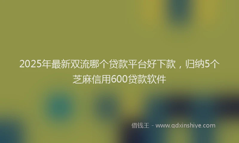 2025年最新双流哪个贷款平台好下款，归纳5个芝麻信用600贷款软件