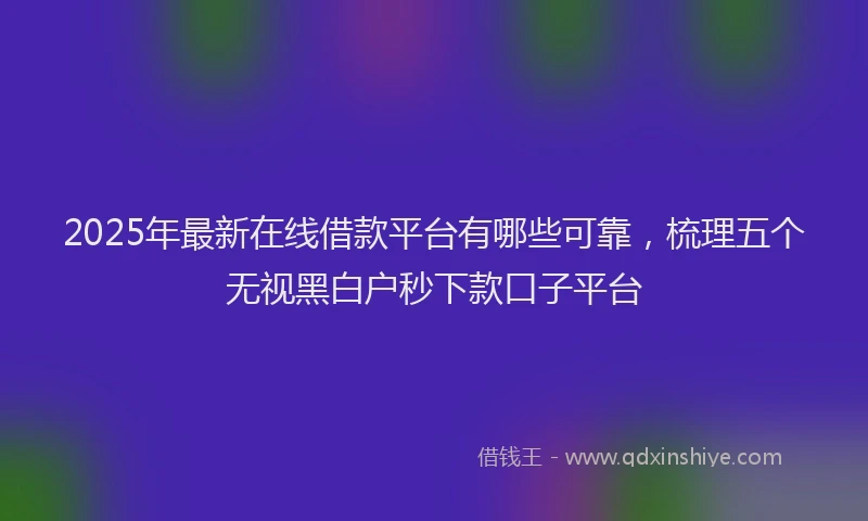 2025年最新在线借款平台有哪些可靠，梳理五个无视黑白户秒下款口子平台