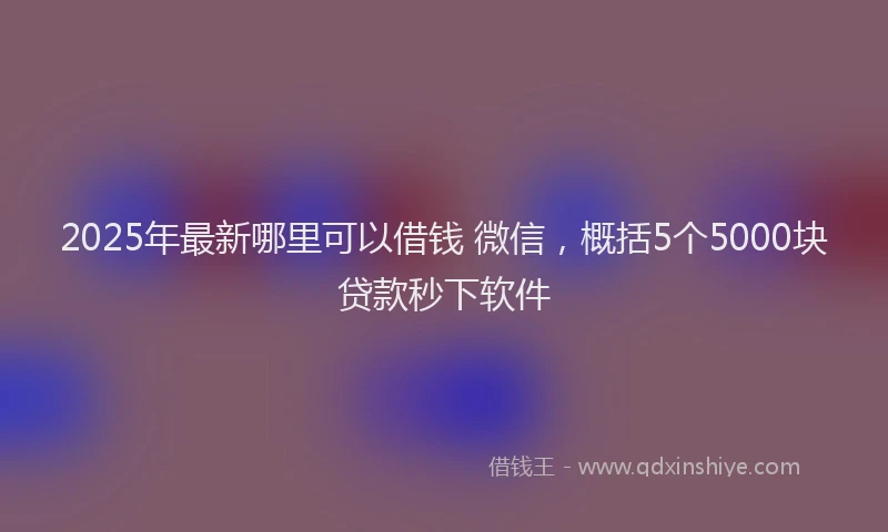 2025年最新哪里可以借钱 微信，概括5个5000块贷款秒下软件