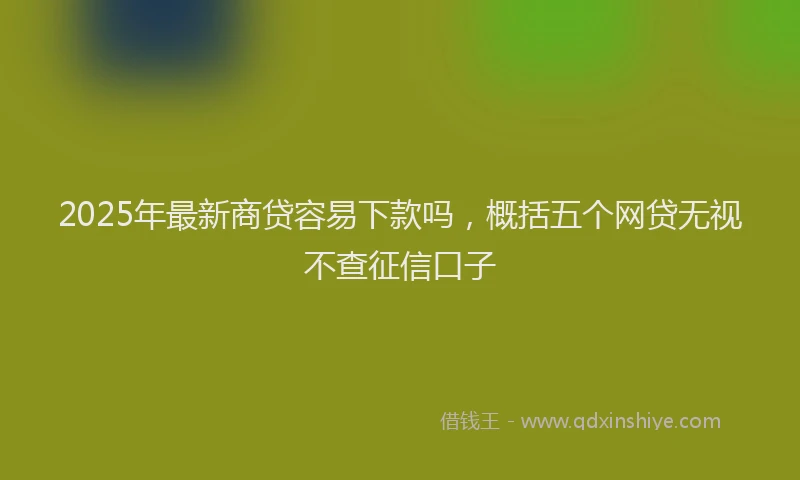 2025年最新商贷容易下款吗，概括五个网贷无视不查征信口子