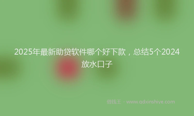 2025年最新助贷软件哪个好下款，总结5个2024放水口子