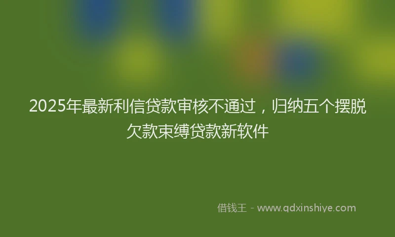 2025年最新利信贷款审核不通过，归纳五个摆脱欠款束缚贷款新软件
