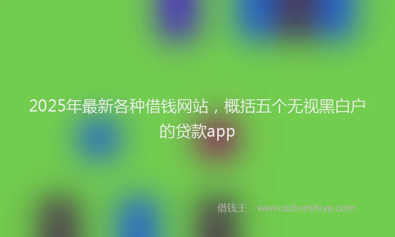 2025年最新各种借钱网站，概括五个无视黑白户的贷款app