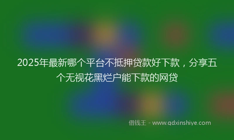 2025年最新哪个平台不抵押贷款好下款，分享五个无视花黑烂户能下款的网贷